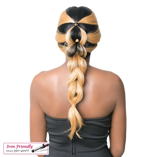 Synthetic Swiss Lace Front Wig Swiss Lace Heart Braid,Off Black Top With Strawberry Blonde Ends