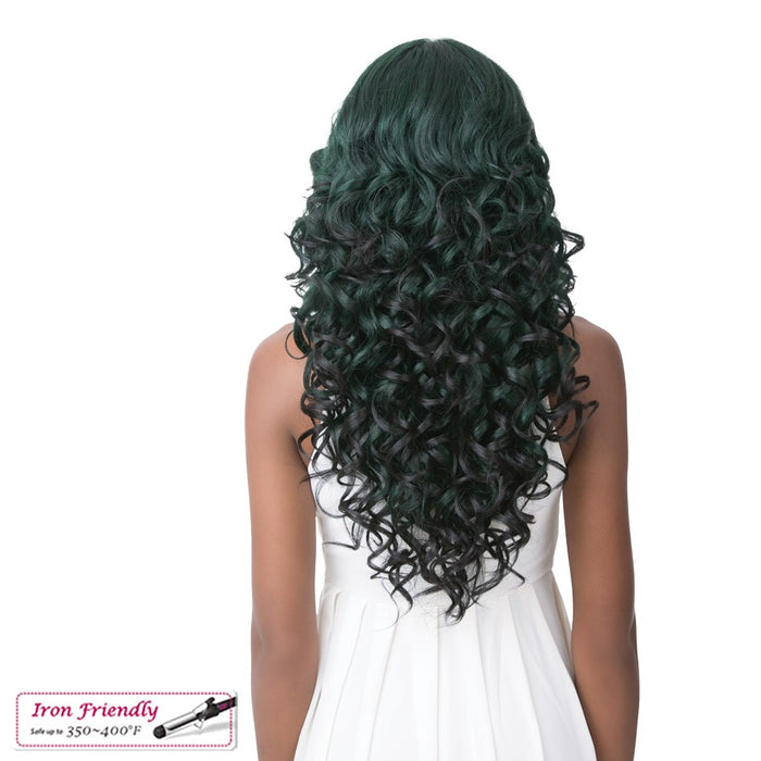 Synthetic Swiss Lace Front Wig Swiss Lace Houston,Midnight Green