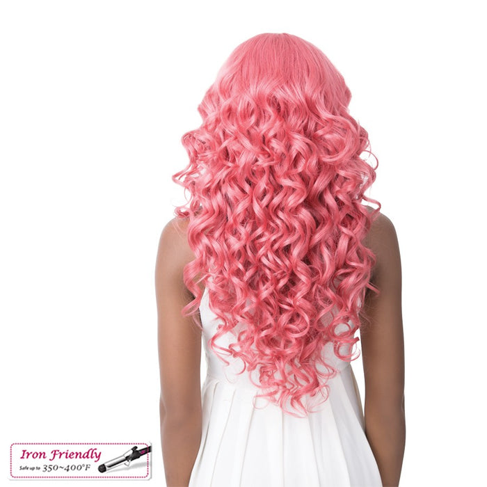 Synthetic Swiss Lace Front Wig Swiss Lace Houston,Peach Pink