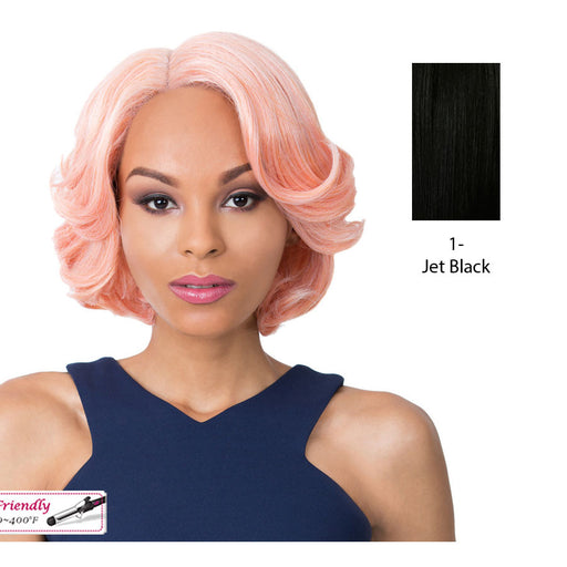 Synthetic Swiss Lace Front Wig - Swiss Lace Issac,Black