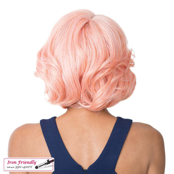 Synthetic Swiss Lace Front Wig - Swiss Lace Issac,Peach