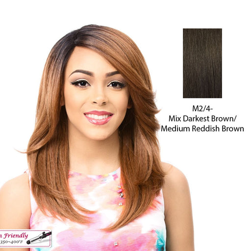 Swiss Lace Front Wig Swiss Lace Justine,Mix Of Darkest Brown And Medium Brown