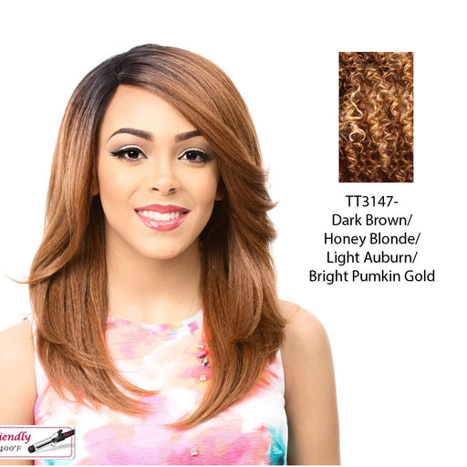 Swiss Lace Front Wig Swiss Lace Justine,Mix Of Dark Brown, Strawberry Blonde, Light Auburn, And Bright Pumpkin Gold