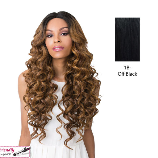 Synthetic Swiss Lace Front Wig - Swiss Lace Keeff,Off Black