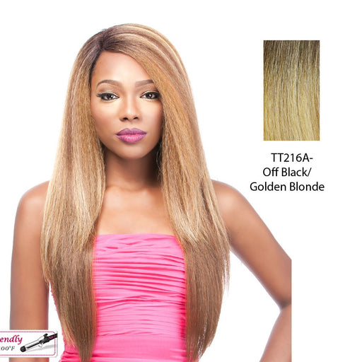 Lancy Lace Front Wig,Off Black Roots With Golden Blonde