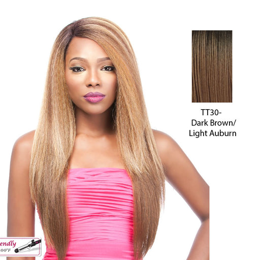 Lancy Lace Front Wig,Dark Brown Roots With Light Auburn
