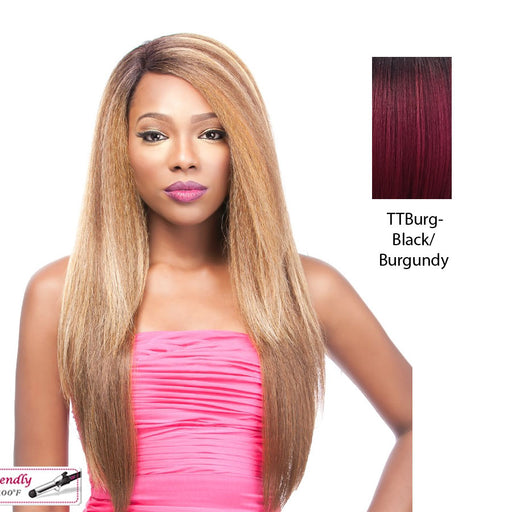 Lancy Lace Front Wig,Black Roots With Burgundy