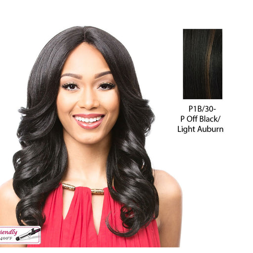 Lovita Lace Front Wig,Off Black Base With Light Auburn Highlights