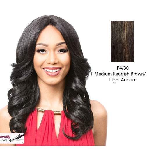 Lovita Lace Front Wig,Medium Brown Base With Light Auburn Highlights