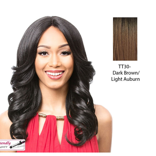 Lovita Lace Front Wig,Dark Brown Roots With Light Auburn