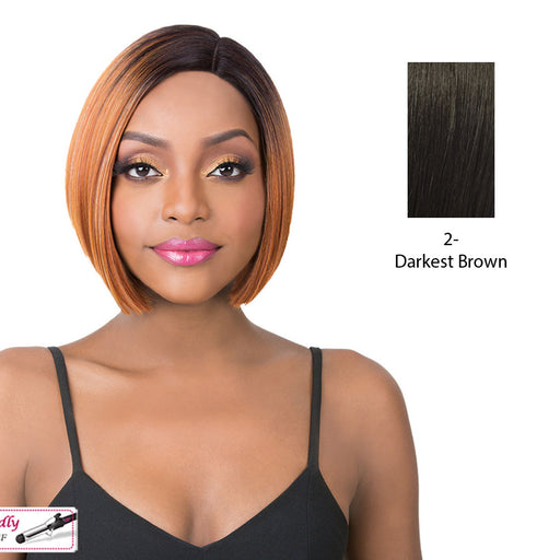 Synthetic Swiss Lace Front Wig - Swiss Lace Maze,Darkest Brown