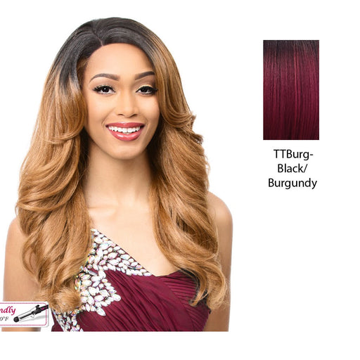 Swiss Lace Front Wig Montessa,Two Tone Off Black + Burgundy