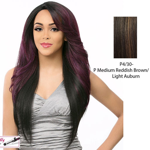 Swiss Lace Front Wig Swiss Lace Mujica,Medium Brown Base With Light Auburn Highlights