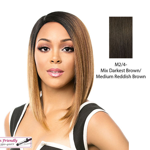 Synthetic Angled Cut A-Lin Bob Lace Front Wig_ Nikkita,Mix Of Darkest Brown And Medium Brown