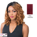 Soft & Silky Synthetic Swiss Lace Front Wig Oligo,Burgundy