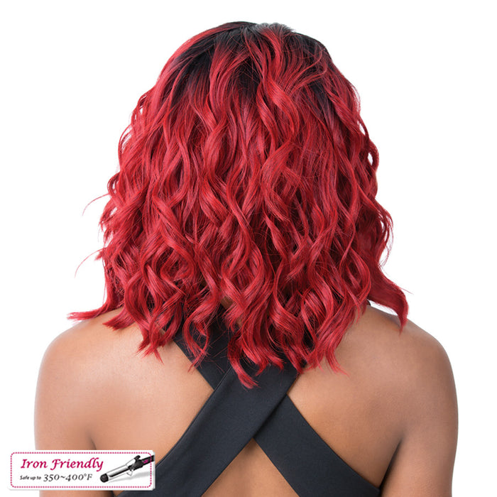 Soft & Silky Synthetic Swiss Lace Front Wig Oligo,Tt1B/Red Wine