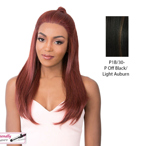 Ear To Ear Lace Perfect Hairline Swiss Lace Front Wig,Off Black Base With Light Auburn Highlights