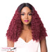 Lace Front Iron Friendiy Synthetic Swiss Lace Rhinestone Wig,Two Tone Off Black + Burgundy