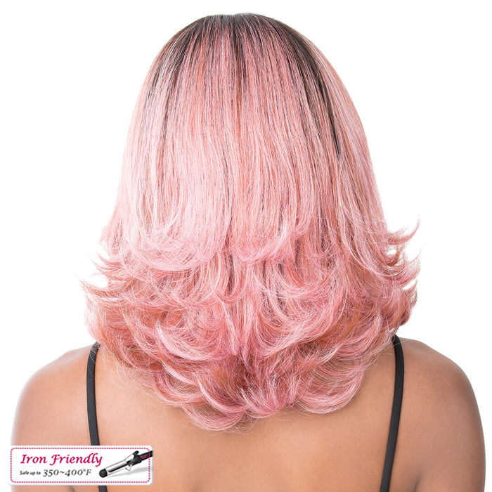Synthetic Deep Center Parting Swiss Lace Front Wig_ Swiss Lace Serafina,Tt Autumn Pink