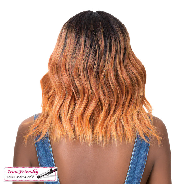 Synthetic Hair Lace Front Wig Swiss Lace Deep Part_ Sun Kiss,Ntt Ginger