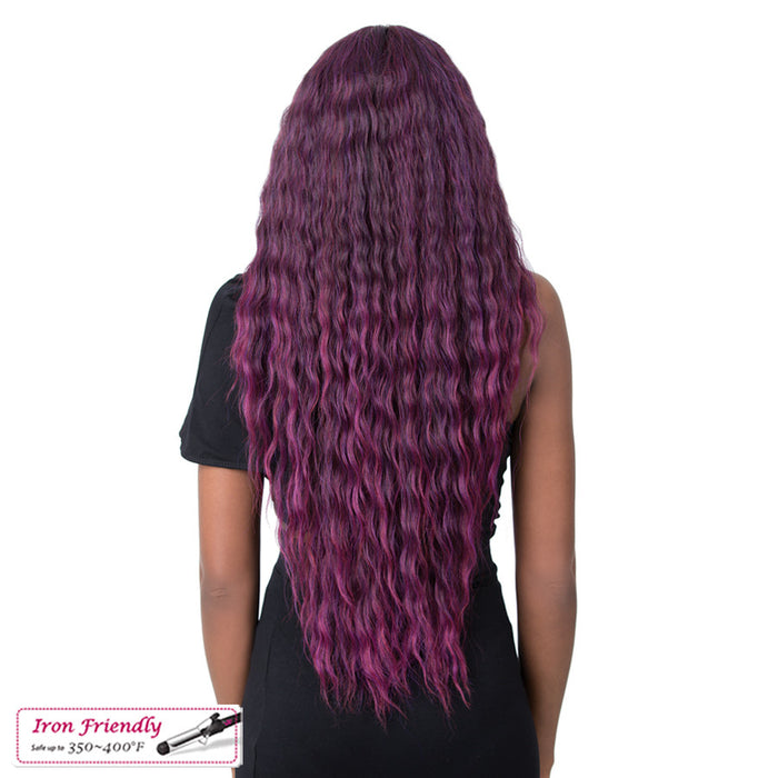 Swiss Lace Cascade Lace Front & Lace Part Synthetic Wig,Tp1B/Sangria