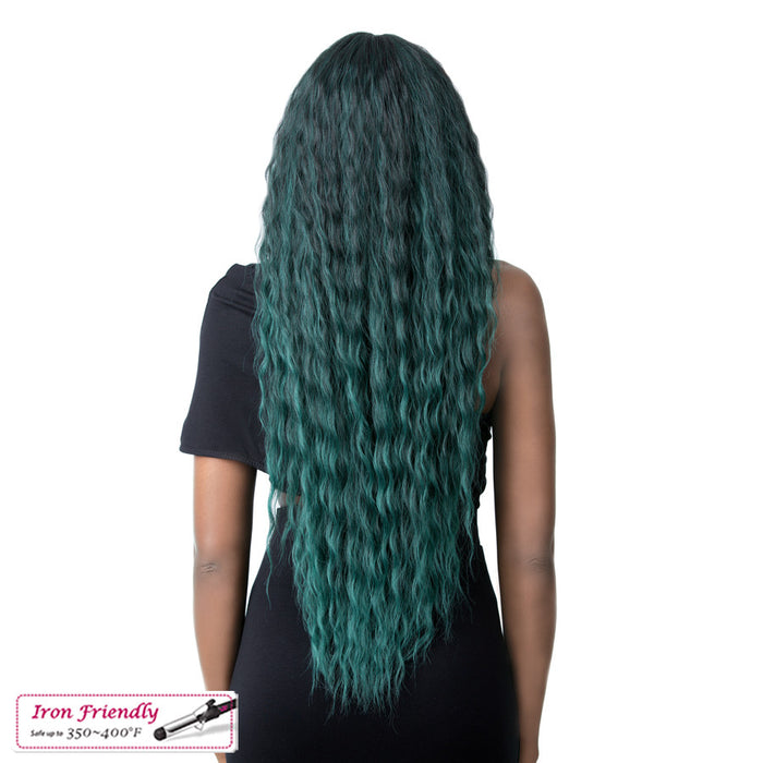 Swiss Lace Cascade Lace Front & Lace Part Synthetic Wig,Tp Emerald