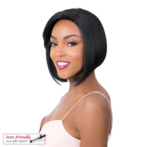 Synthetic Hair Lace Front Wig Swiss Lace Zody,Off Black