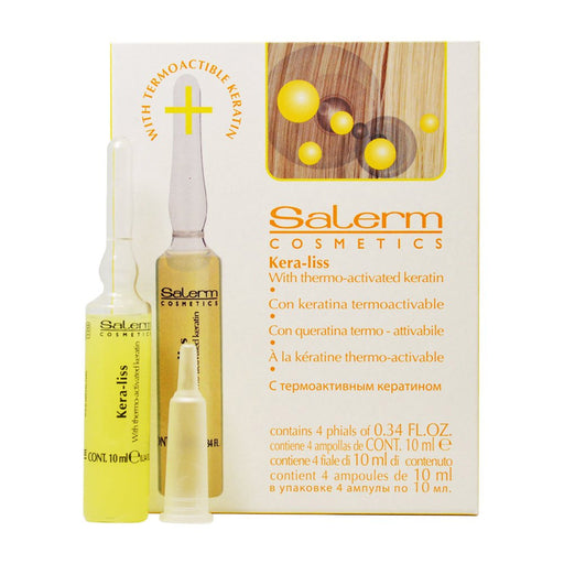 Salerm Kera Liss For Frizzy, Sensitised or Difficult to comb hair, 0.43oz/13ml, Pack of 4
