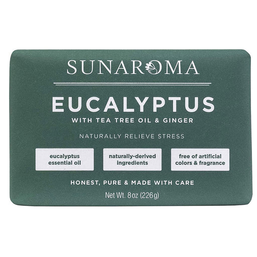 Sunaroma, Eucalyptus With Tea Tree Oil & Ginger Soap Bar 8 Oz.