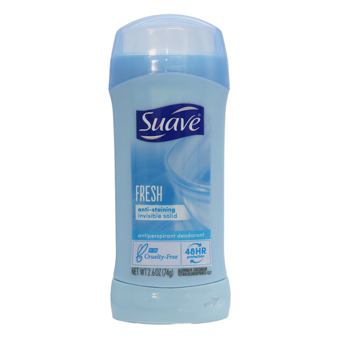 Suave 24 Hour Protection Anti Perspirant Deodorant Invisible Solid Fresh, 2.6 Oz.