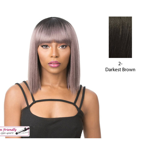 Real Hair Line Part Iron Friendly Wig - Sugar Song,Darkest Brown