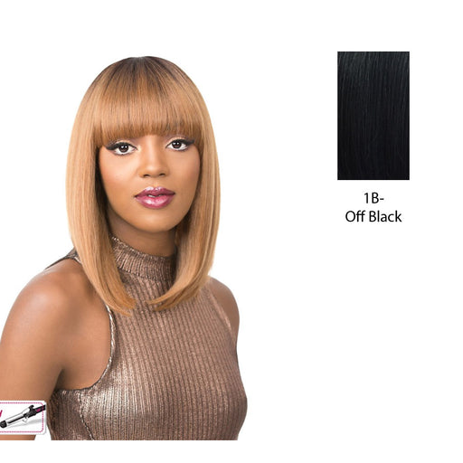 Real Hair Line Part Iron Friendly Wig - Summer Rain,Off Black