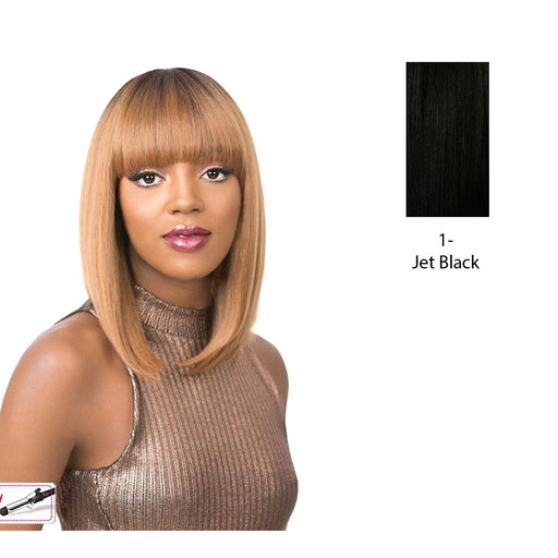 Real Hair Line Part Iron Friendly Wig - Summer Rain,Black