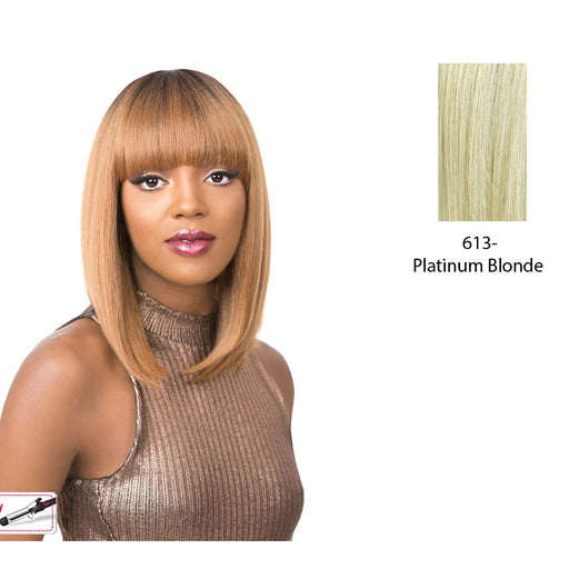 Real Hair Line Part Iron Friendly Wig - Summer Rain,Platinum Blonde