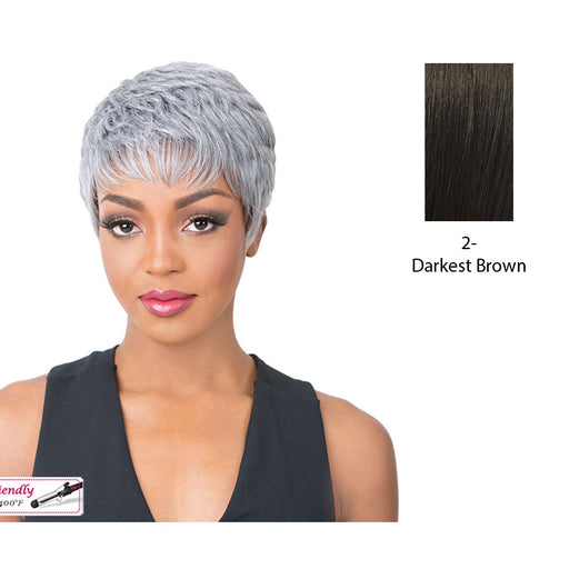 Synthetic 2020 Wig - Super Cute,Darkest Brown