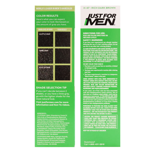 Just For Men Shampoo-in Gray Hair Color, Deep Dark Brown, H-46