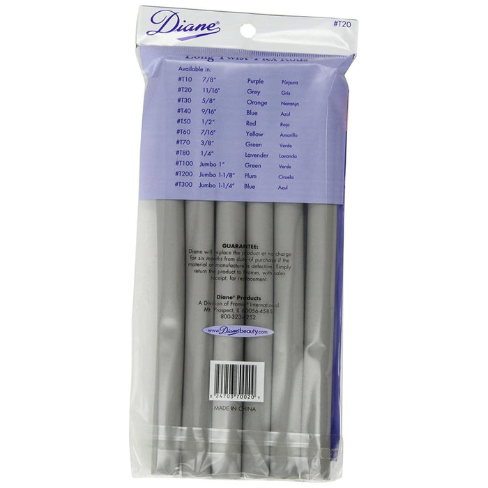 Diane Twist Flex 7" Short Rods Grey 11/16", 6/Pack