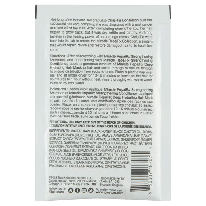 TGIN Miracle RepaiRx Deep Hydrating Hair Mask, 1.75 Oz.
