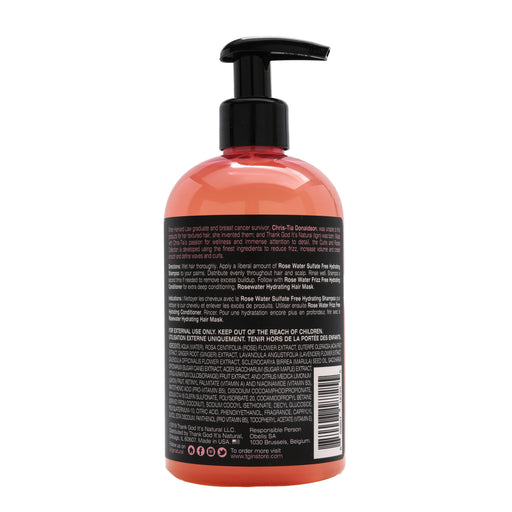 TGIN Rose Water Shampoo, 13 Oz.