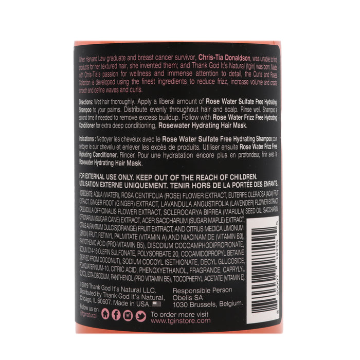 TGIN Rose Water Shampoo, 13 Oz.
