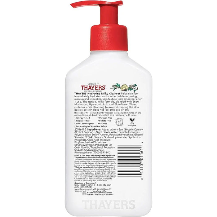Thayers Hydrating Milky Skin Cleanser, Snow Mushroom, 8 Oz