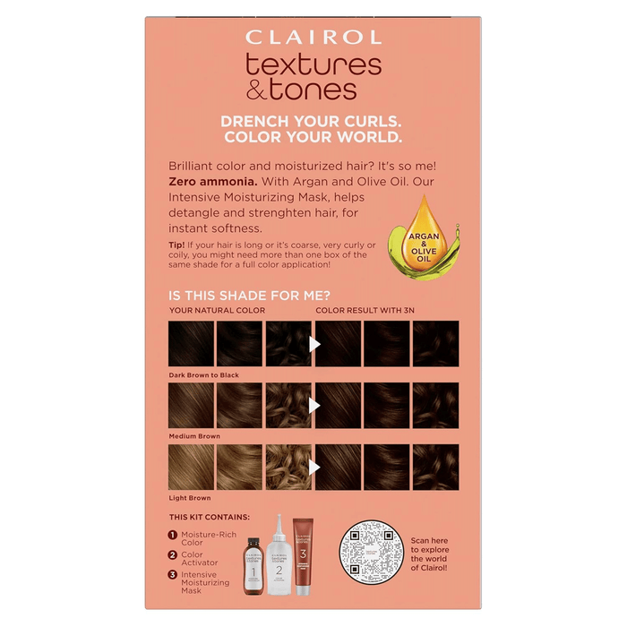Texture Tones Permanent Hair Color,Cocoa Brown,3N