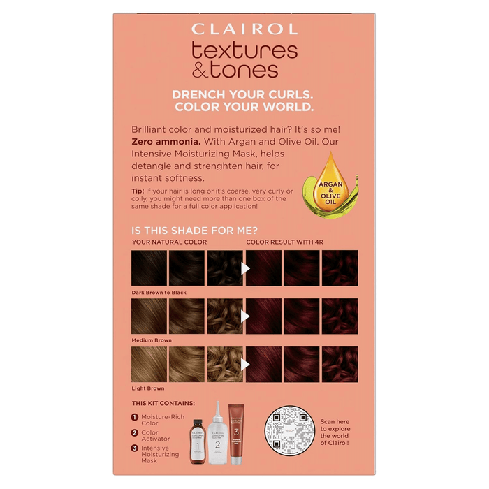 Texture Tones Permanent Hair Color,Crimson Red,4R