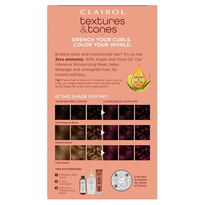 Texture Tones Permanent Hair Color,Berry Burgundy,4RV