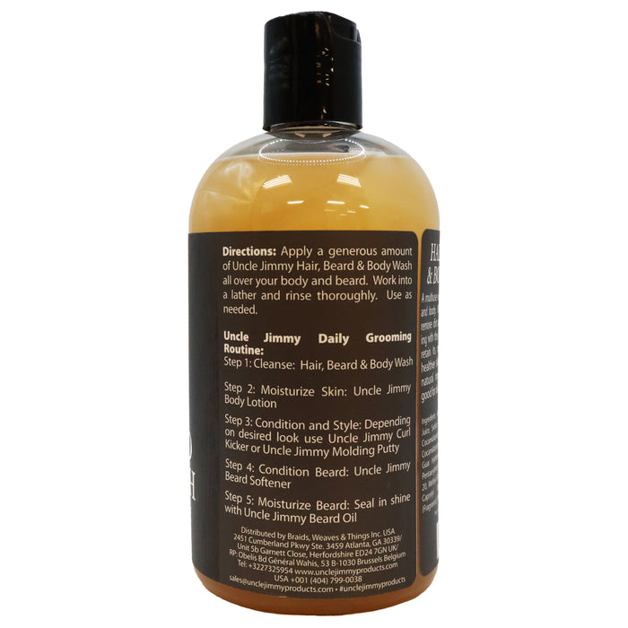 Uncle Jimmy Hair, Beard and Body Wash 12 Oz.