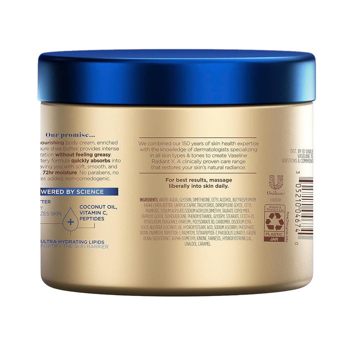 Vaseline Radiant X Deep Nourishment Body Cream, 10 Oz