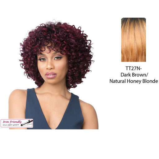 Synthetic Hair Wig Vana,Two Tone Off Black + Strawberry Blonde