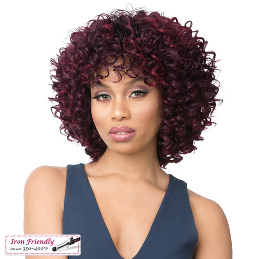 Synthetic Hair Wig Vana,Two Tone Mix Misty Black Burgundy