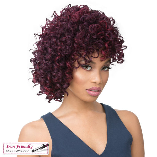Synthetic Hair Wig Vana,Two Tone Mix Misty Black Burgundy