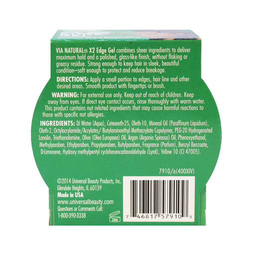Via Natural X2 Hair Edge Gel 2.25 Oz.